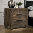 thumbnail image 6 of Wooden Nightstand with 2 Drawers and Grain Details, Brown, 6 of 9