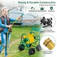 thumbnail image 6 of Topbuy 4-Wheel Garden Water Hose Reel Cart Heavy Duty Wheel Water Planting Cart with Non-slip Crank Handle, Outdoor Slide Hose Guide System Green, 6 of 10