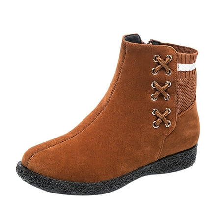 

jsaierl Thick-Soled Plus Velvet Short Snow Boots Warm Plus Size Casual Women s Boots