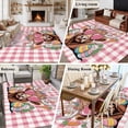 thumbnail image 5 of 5x8 Area Rugs for Living Room, Easter Non Slip Area Rugs for Kitchen Bedroom Entryway, Cartoon Cute Rabbit Cow Carrots Pink Buffalo Plaid Washable Carpet Runner Rug Floor Mats for Bedroom Home Decor, 5 of 8