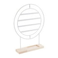 thumbnail image 1 of Organizador de pendientes, soporte para joyas de 4 niveles, de madera y metal, rústico, para mujer, ideal como regalo para encimera, tocador y hogar. Blanco, 1 of 8