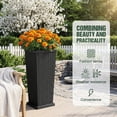 thumbnail image 5 of Homall 30" Tall Plastic Planter Set of 2 with Inside Pots, Drainages and Trays, for Outdoor and Indoor, 5 of 7