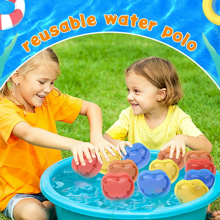 Splash Water Balls, Reusable Toys for Kids Bulk Kids Toys Magnetic Summer Pool Party Supplies Self Sealing Billiards Poo, 4pcs