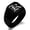 Black, variant on Stainless Steel Letter K Initial Old English Monogram Engraved Engraved Square Flat Top Biker Style Polished Signet Ring