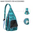 thumbnail image 2 of Mystical Sea Creature Sling Backpack&nbsp;- Shark & Dolphin Abstract Art Print (Ocean Lover Special), 2 of 4