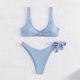 thumbnail image 2 of Traje de baño dividido cómodo de color sólido con correas elegantes para mujer Conjunto de ropa de playa Bikini OAVQHLG3B Store  lin121212, 2 of 4