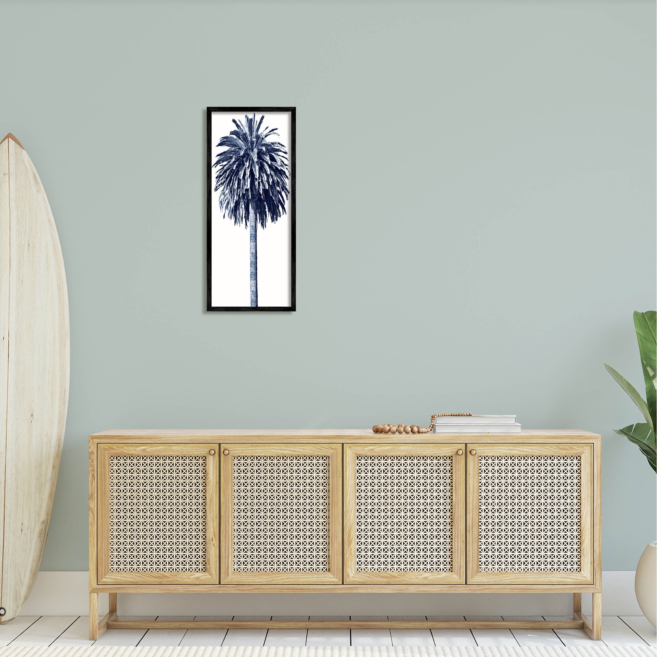 Contemporary Palm Tree View Botanical & Floral Graphic Art Black Framed Art Print Wall Art