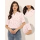 thumbnail image 2 of Blusa Floral De Manga Corta Con Cuello En V Para Mujer Allegra K Rosa M, 2 of 5