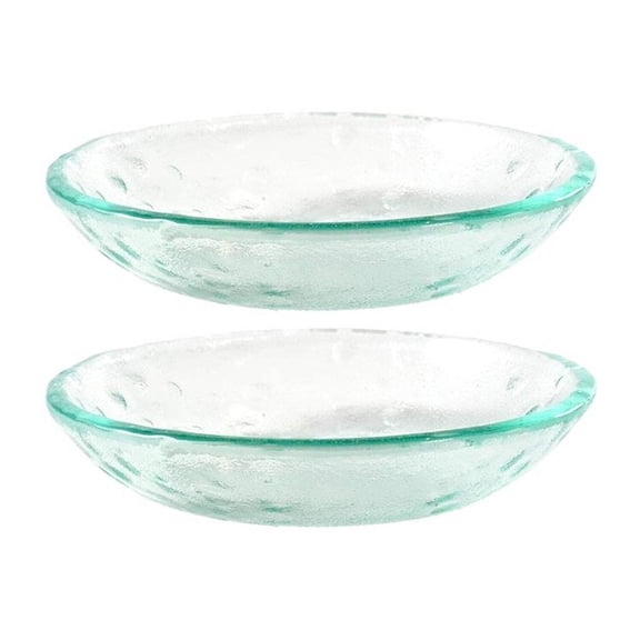 Turgla Fusion Glass dia.10.25" h:1.5" 40 oz. Round Clear Glass Bowl (Set of 2)