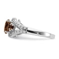 thumbnail image 4 of Sterling Silver Rhodium Diamond & Smoky Quartz Ring, 4 of 5