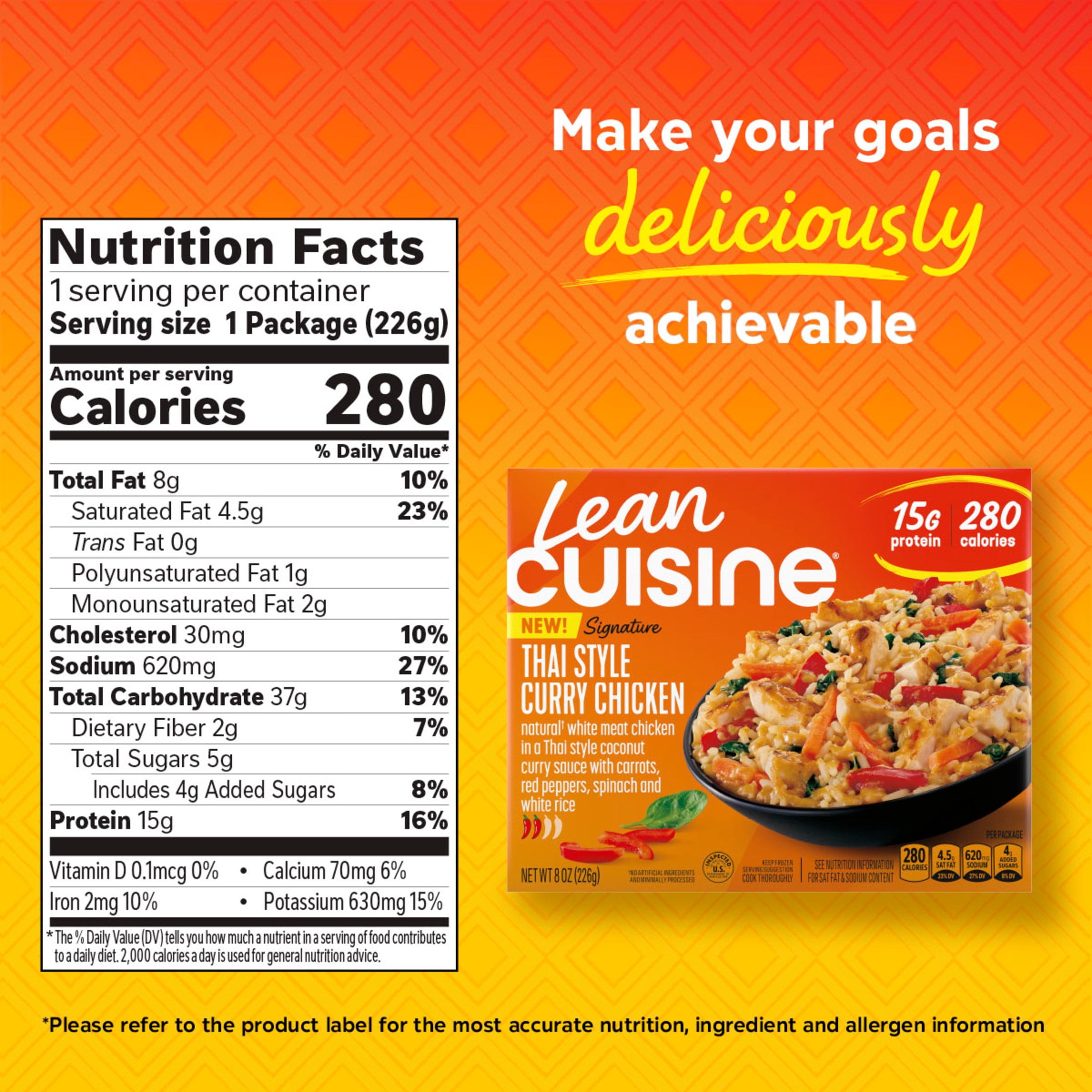 Lean Cuisine Thai Style Curry Chicken, Frozen Meal, 8 Oz