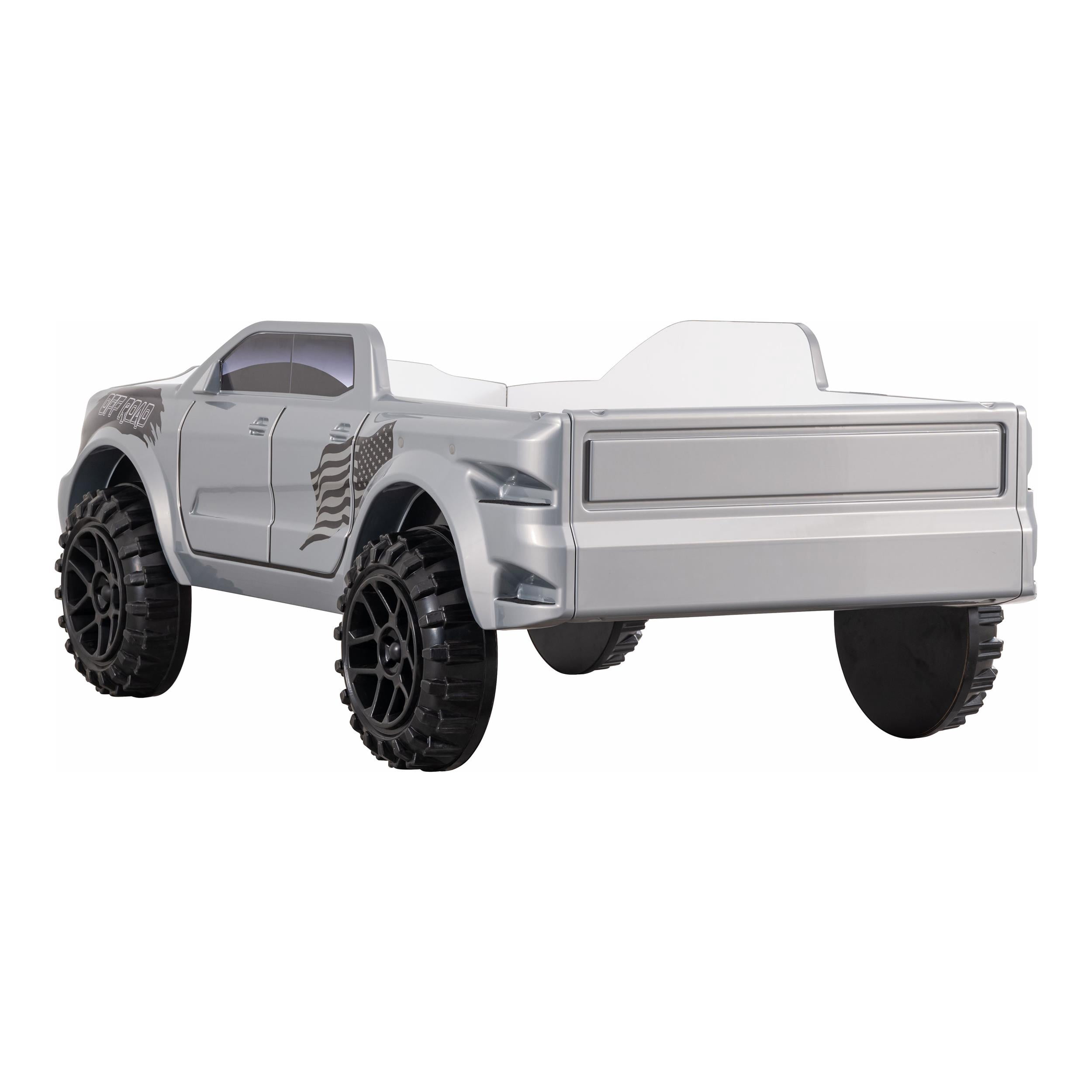 Furniture of America Spela Off-Road Truck Twin Wood Bed in Gray