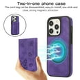 thumbnail image 2 of Allytech iPhone 13 Pro Case with Detachable Magnetic Cards Holder, 2 In 1 Wallet Case Stylish Stand Compatible with Magsafe Shockproof Wallet Mangetic Cover for Apple iPhone 13 Pro - Purple, 2 of 7