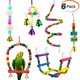 thumbnail image 1 of Juguetes de columpio para pájaros con campanas, jaula para loros, hamaca, juguete colgante, percha para periquitos, pájaros del amor, conures, periquitos pequeños, pinzones, cacatúas (paquet, 1 of 5