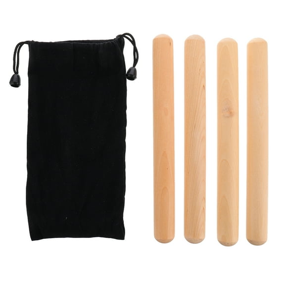 BRIGHTFUFU 2 pares de instrumentos musicales de percusión de madera Lummi Stick con bolsa para niños
