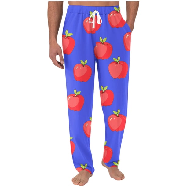 Pantalones largos para hombre con estampado de cintura elástica y bolsillo con cordón, pantalones largos de poliéster para hombre