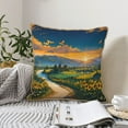 thumbnail image 6 of Haiem Sunflowers At Sunset Print Velvet Soft Solid Decorative Square Throw Pillow Covers Set with Elegant Piping Christmas Cushion Case for Sofa Bedroom Car-20"x20", 6 of 8