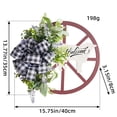 thumbnail image 3 of Suncoda Christmas Wreath, Cow Wheel Wreath Welcome Decorative Pendant Outdoor Courtyard Welcome Wooden Plaque Wreath Hanging, Christmas Ornament, 3 of 8