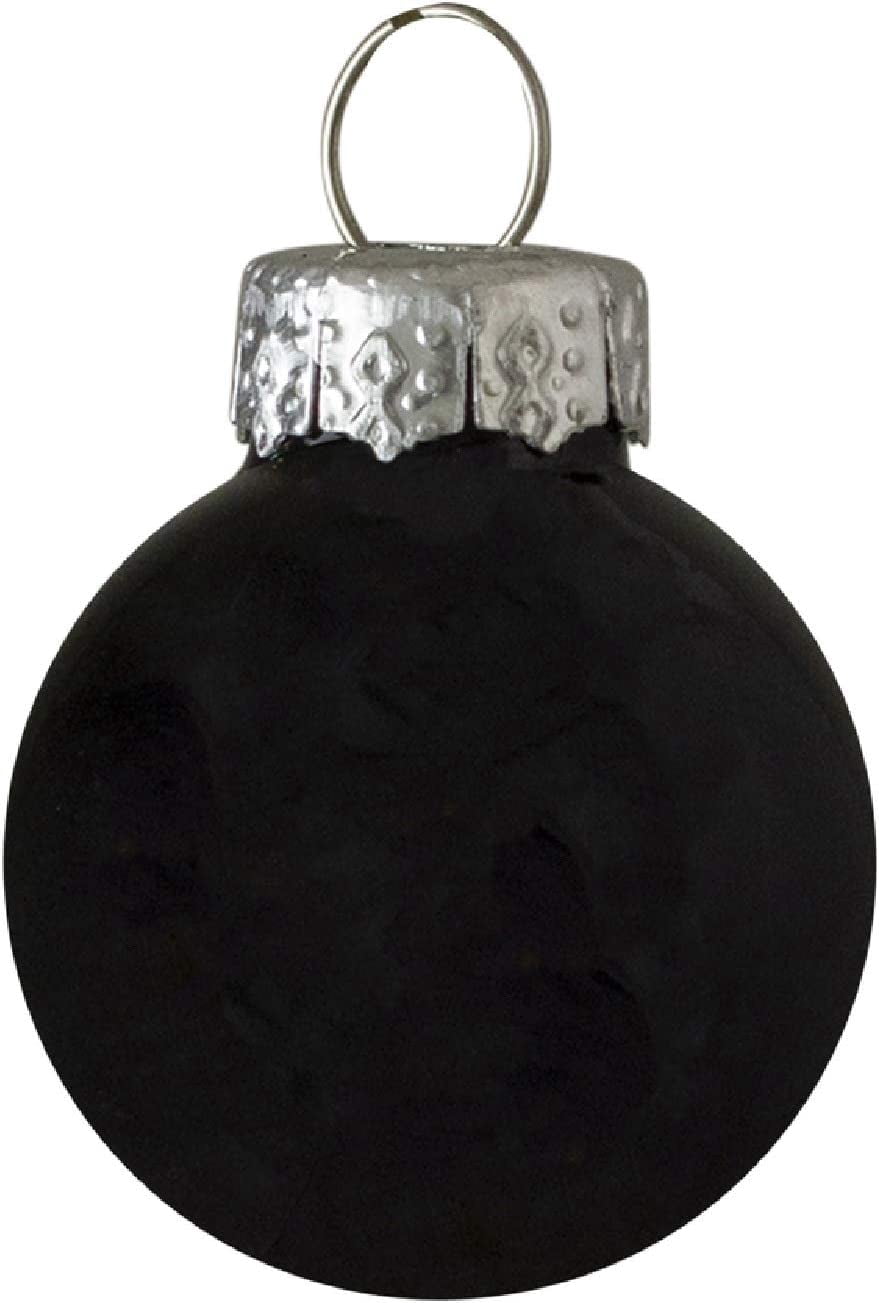 9ct Black Shiny and Matte Christmas Glass Ball Ornaments 2.5" (65mm)