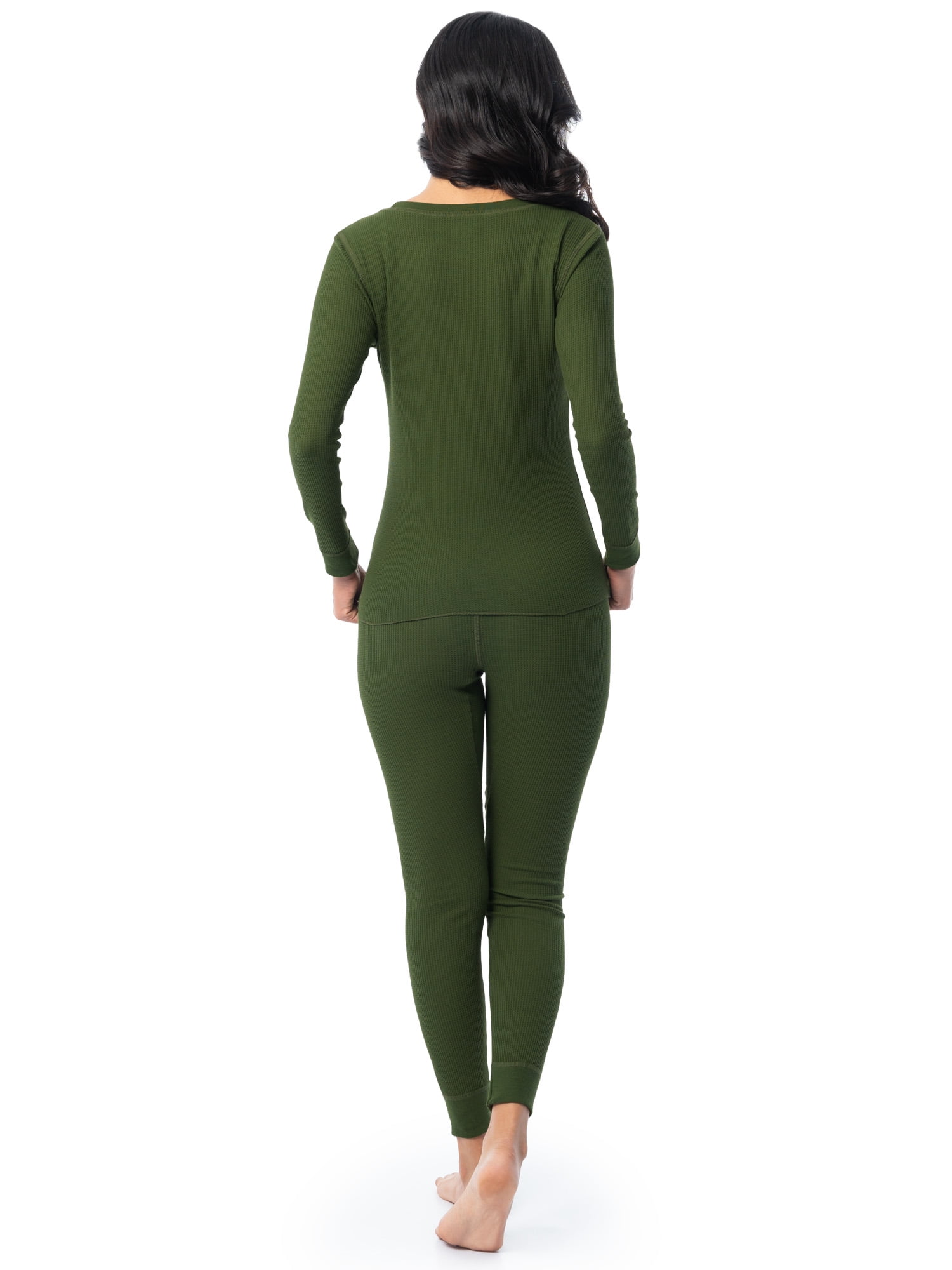 Fruit of the Loom Women's Recycled Waffle Thermal Top & Bottom Set, Sizes XS-4XL