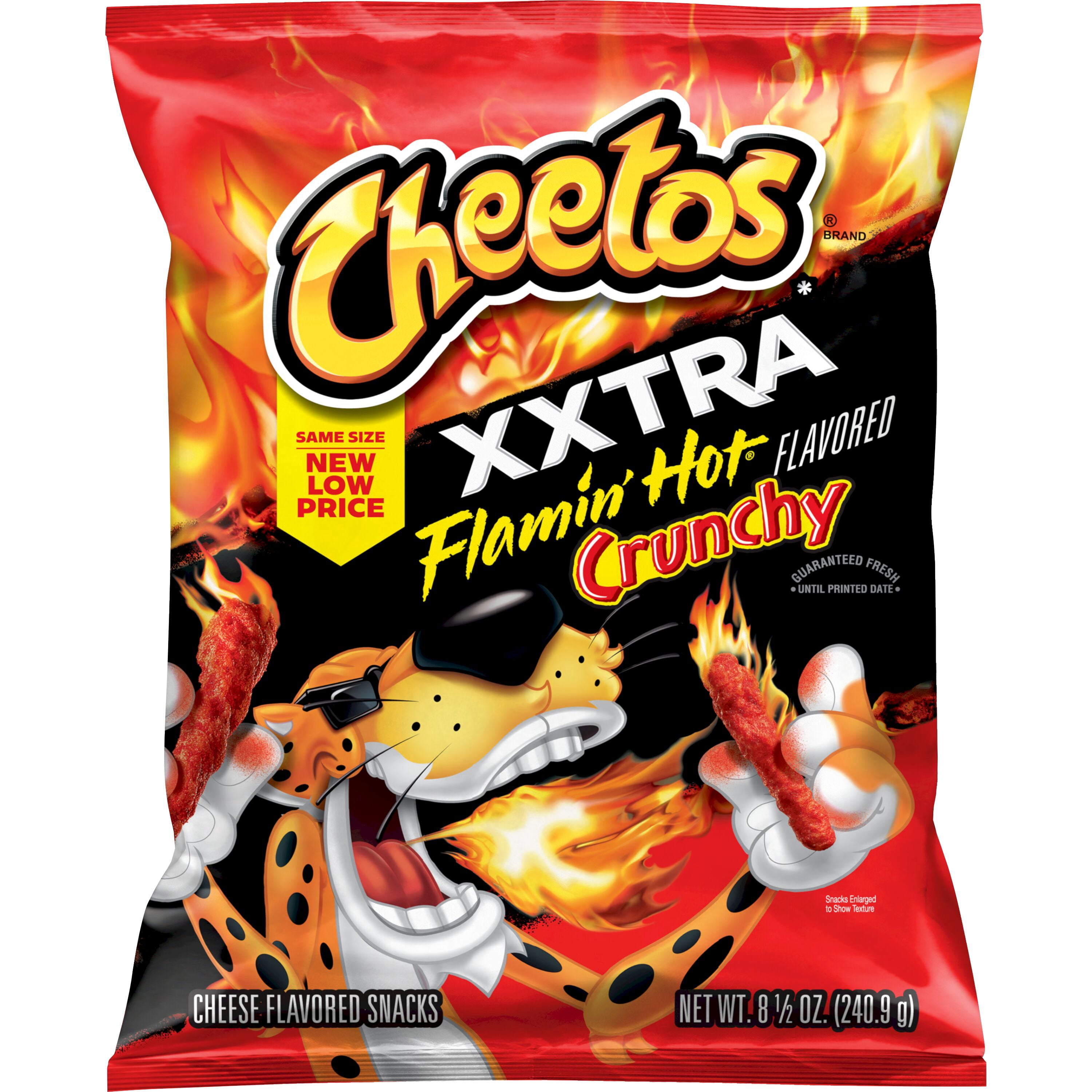 (4 pack) Cheetos Crunchy XXTRA Flamin' Hot Cheese Flavored Snack Chips, 8.5 Ounce Bag (Packaging May Vary)