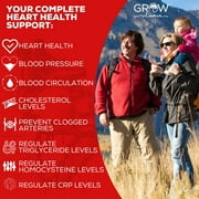 Grow Vitamin Heart Support Supplement for Cardiovascular Health, Blood Pressure, Cholesterol, Natural Artery Cleanse