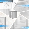 thumbnail image 6 of Antarctic Star Mini Fridge with Freezer, 1.4 Cu. Ft Compact Refrigerator, Dorm Fridge, Single Reversible Door, Removable Glass Shelf, Defrost Button, for Bedroom, Office, Silver, 6 of 14