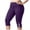 Purple, variant on Yievot Plus Size Leggings for Women Stretchy Knee Length Capri Pants Elastic Waist Casual Summer Pull On Capris