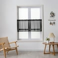 thumbnail image 2 of Innerwin Kitchen Curtains Decor Half Window Curtain Rod Pocket Simple Short Valance Semi-sheer Modern Solid Color Luxury Treatment Black W:59''x H:23'', 2 of 5