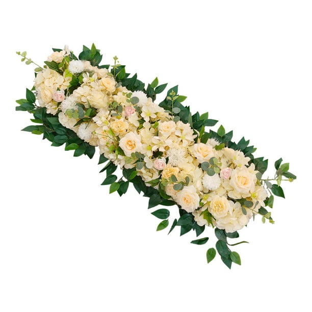 Arco de boda artificial con flores, letreros de bienvenida, decoraciones artesanales de lujo para Champán