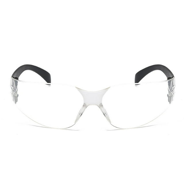 Gafas protectoras de plástico resistentes a impactos ultravioleta, gafas de seguridad para ciclismo al aire libre, lentes transparentes, patas negras.