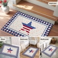 thumbnail image 6 of Independence Day Washable Area Rug 2 x 3 ft USA Flag Star Blue Plaid Retro, Soft Non Slip Rugs Stain Repellent Indoor Felt Carpet for Living Dining Room Bedroom Home Office, 6 of 9