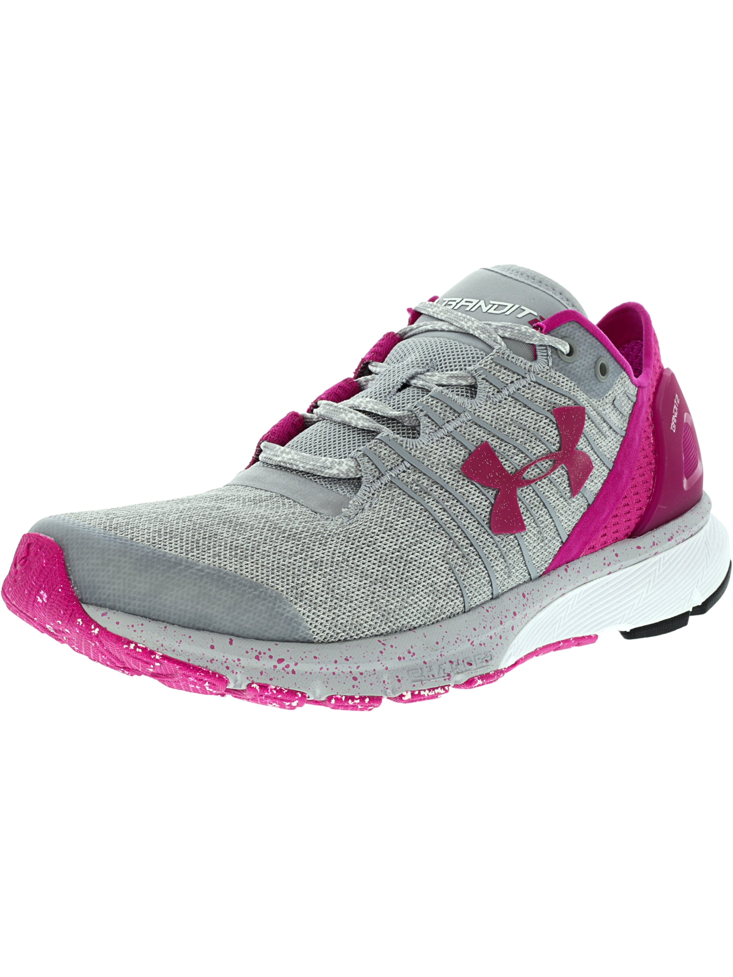 Under Armour Women's Charged Bandit 2 Overcast Gray / White Pink Ankle-High Shoe 6M Walmart.com