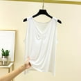 thumbnail image 2 of Women's Sleeveless V Neck Tank Top Cami Casual Loose Fit Solid Color Summer Top for Casual Daily Wear Beach Vacation Loungewear Fashion Essential Gift for Women | Sopatenor,White XL, 2 of 9