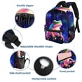 thumbnail image 3 of Starry Sky Frog Cute Adjustable Shoulder Strap Backpack with Large Capacity, Printed Design, Lightweight, 3 of 6