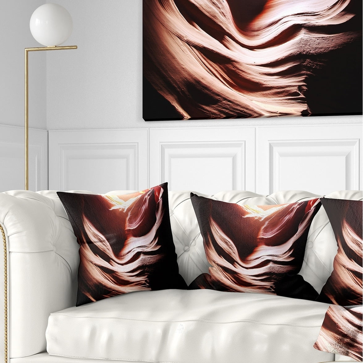 x 16 in Insert Printed On Both Side Designart CU8810-16-16 Antelope Canyon in Brown Shade Landscape Photography Cushion Cover for Living Room Sofa Throw Pillow