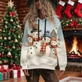 thumbnail image 5 of HOMBOM Christmas Sweatshirts for Womens Cute Snowman Merry and Bright Pullover Fleece Linend Hoodies Long Sleeve Womems Shirts Gift, 5 of 9