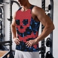 thumbnail image 5 of Gukieu pirate skull Print Men's Quick Dry Fitness Vest, Round Neck Sleeveless Fitness Bodybuilding Top-Medium, 5 of 7