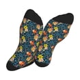 thumbnail image 5 of Vsdgher Blue Floral Unisex Crew Socks Lightweight Breathable Ventilation Ankle Socks, Mid-calf socks for Daily, 5 of 7