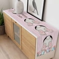 thumbnail image 4 of Easter Bunny Table Runner - 72 Inch Long, Kitchen Dining Table Runner Dresser Scarves, Colorful Eggs Cute Rabbit Pink Country Wooden Farmhouse Decor for Coffee Tables Wedding Party Banquet, 4 of 7