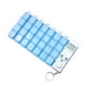 thumbnail image 2 of Organizador semanal de píldoras digitales 7 días 28 compartimentos Caja de medicamentos con 5 grupos Recordatorio de alarma y luz de fondo luminosa LCD para medicamentos Suplementos Vitaminas - Azul, 2 of 7
