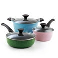 thumbnail image 1 of Cook N Home 6-Piece Nonstick Ceramic Coating Cookware Set, Multicolor, 1 of 3