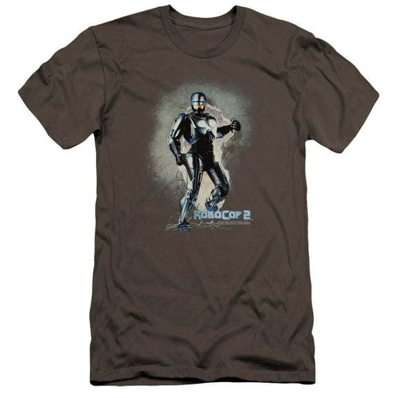 Robocop Break On Through Premium Adult Slim Fit 30/1 T-Shirt Charcoal