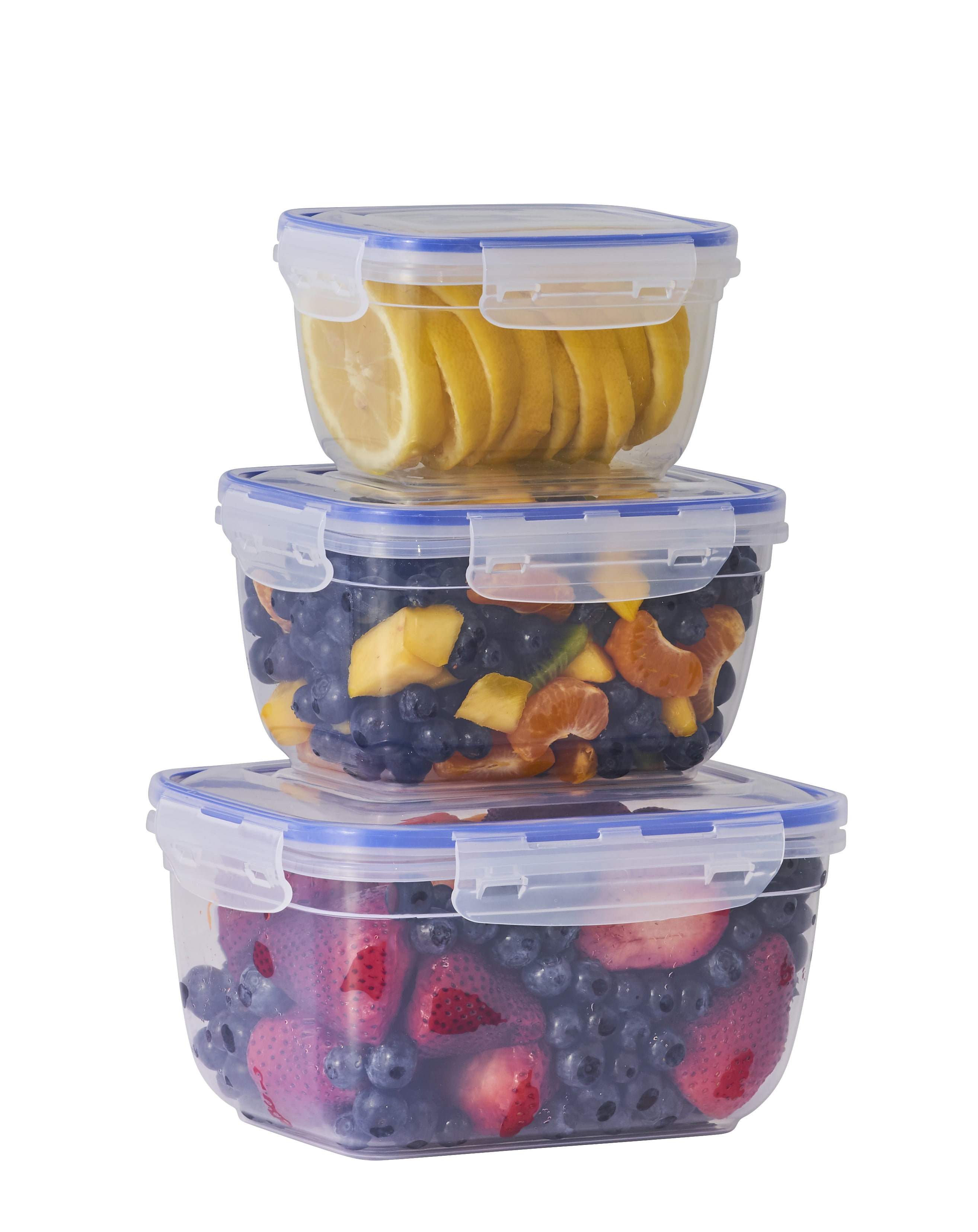 LocknLock on The Go Meals Divided Rectangular Food Storage Container, 34-Ounce, Set of 3, Clear