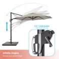 thumbnail image 5 of FLAME&SHADE 11ft Outdoor Cantilever Market Umbrella w/a Base,Hanging Patio Umbrella with Crank Lift Function for Commercial Street Yard and Beach,Gray, 5 of 6