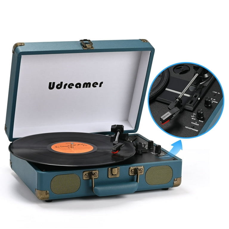  Vinyl Player Vintage, Bluetooth Portable Suitcase