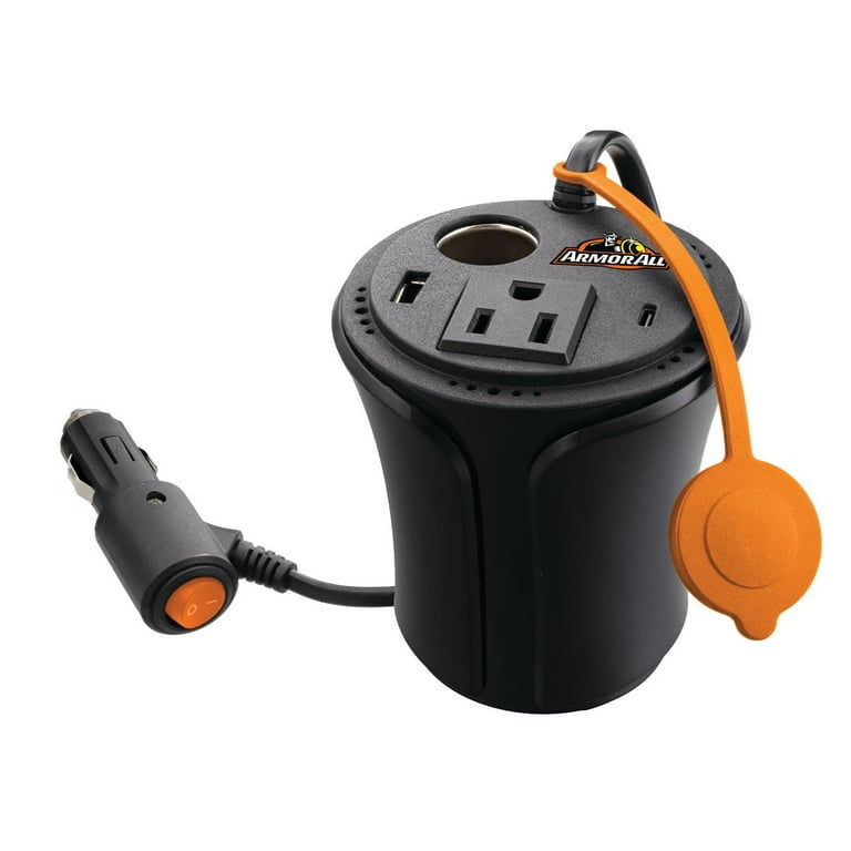 Armor All 150W Multi-Device Power Inverter, DC AC USB Type-C, 3ft