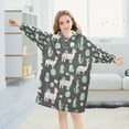 thumbnail image 5 of FORMRS Wearable Blanket Hoodie with Sleeves for Kids Cozy Flannel Sweatshirt, Cute Llamas Pattern, 5 of 7