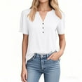 thumbnail image 5 of Womens Summer Tops 2026 Short Sleeve Shirts Beach Vacation Outfits Dressy Casual Blouses White XL, 5 of 5