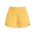 thumbnail image 4 of Sahpxhe Girls Athletic Running Shorts High Waist Elastic Waist Kids Loose Comfy Casual Sports Shorts Yellow 14-15Years, 4 of 8